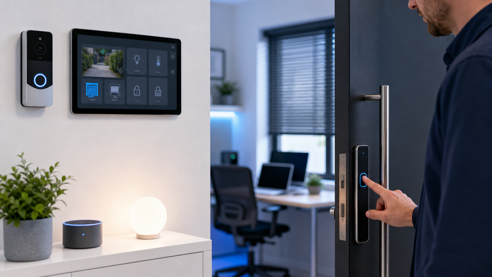 SmartHome mit Kamera, Jalousien und Fingerabdruck
